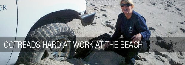 GoTreads getting truck out of beach sand